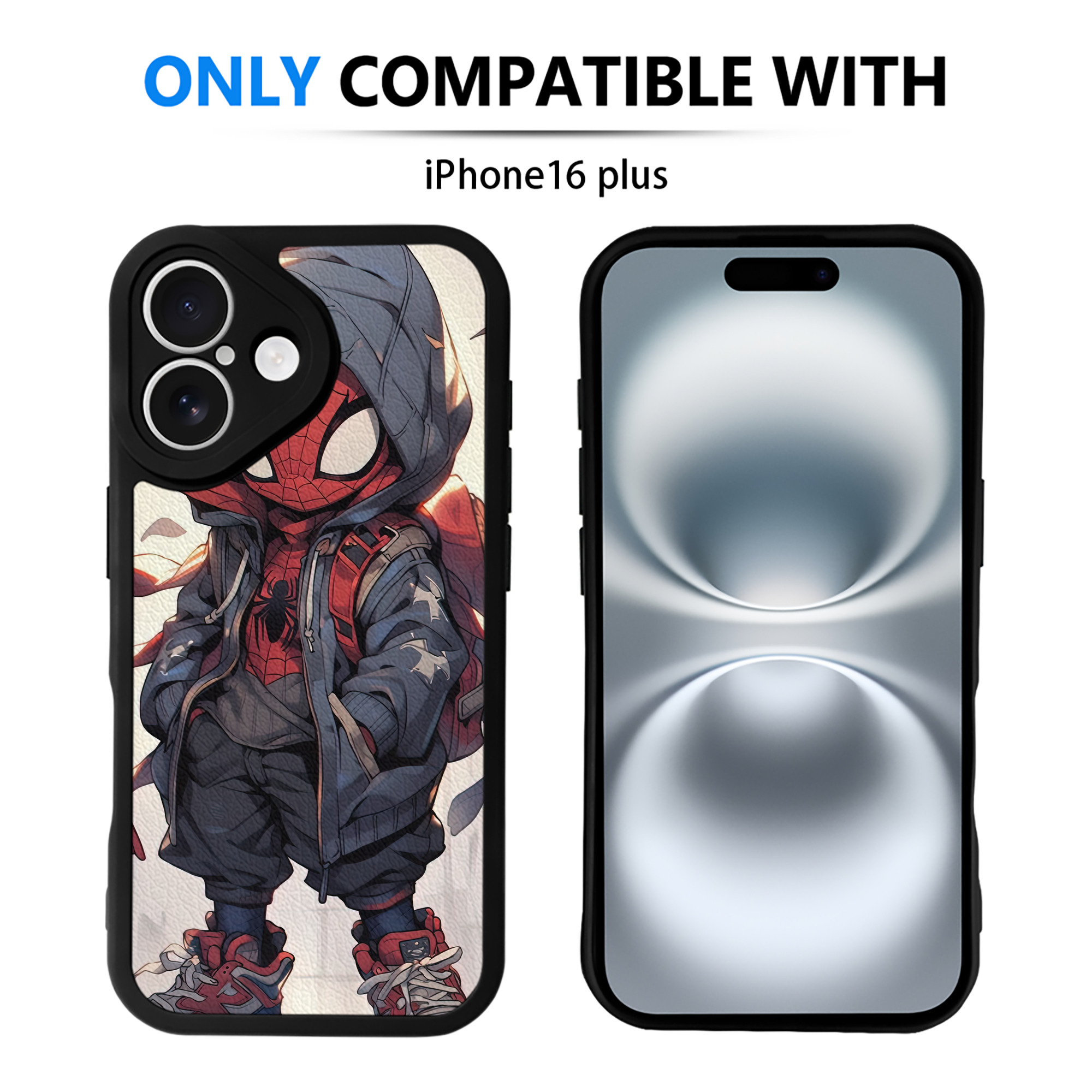 Spider Man スパイダーマン 【iPhone 16シリーズ対応】シリコンスマホケース（レザー調） 材質：シリコン